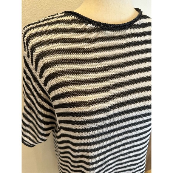 Eileen Fisher Organic Linen Knit Striped Round Neck Tunic, Xsmall B74 - Picture 2 of 6
